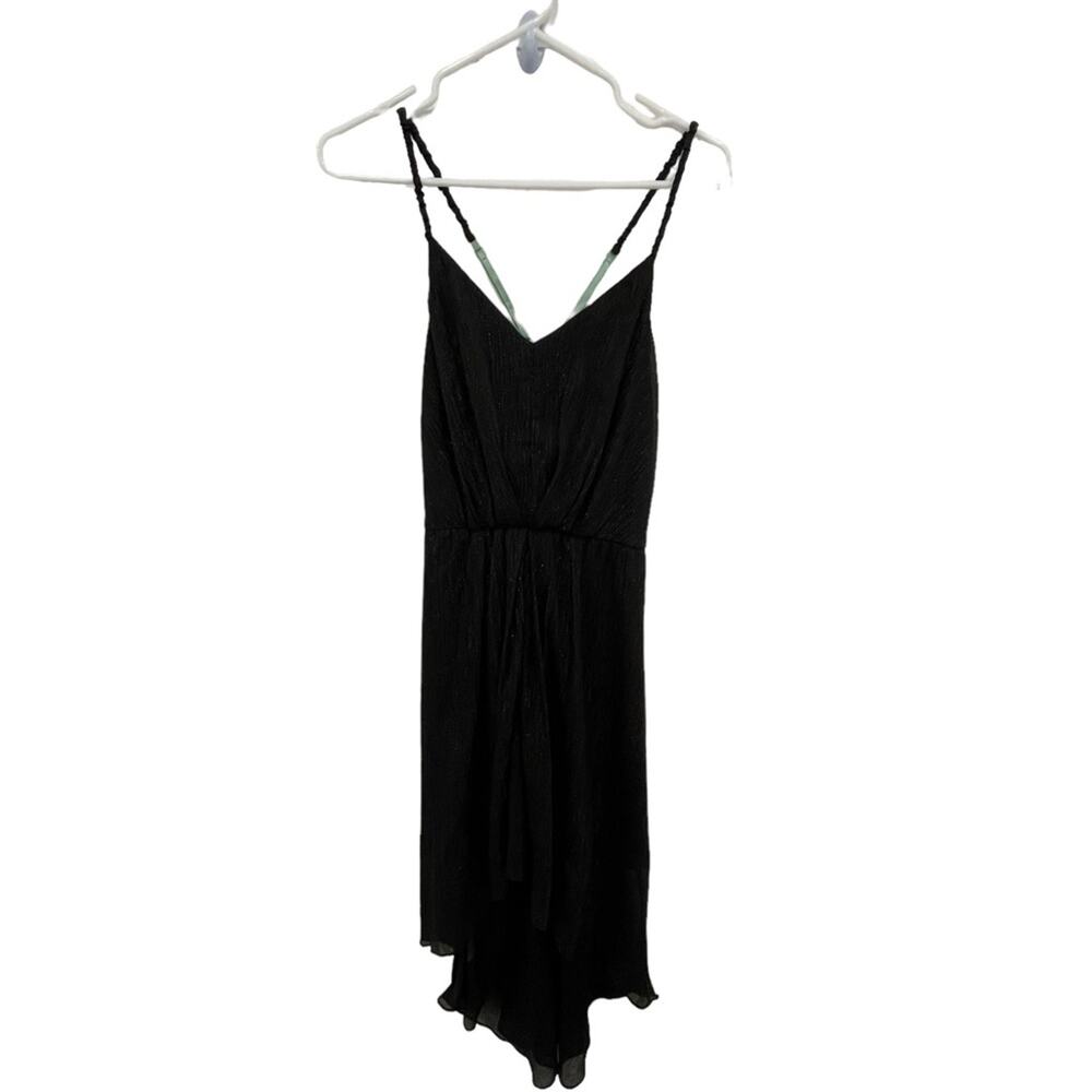 BCBG black sparkle high low sleeveless dress size small